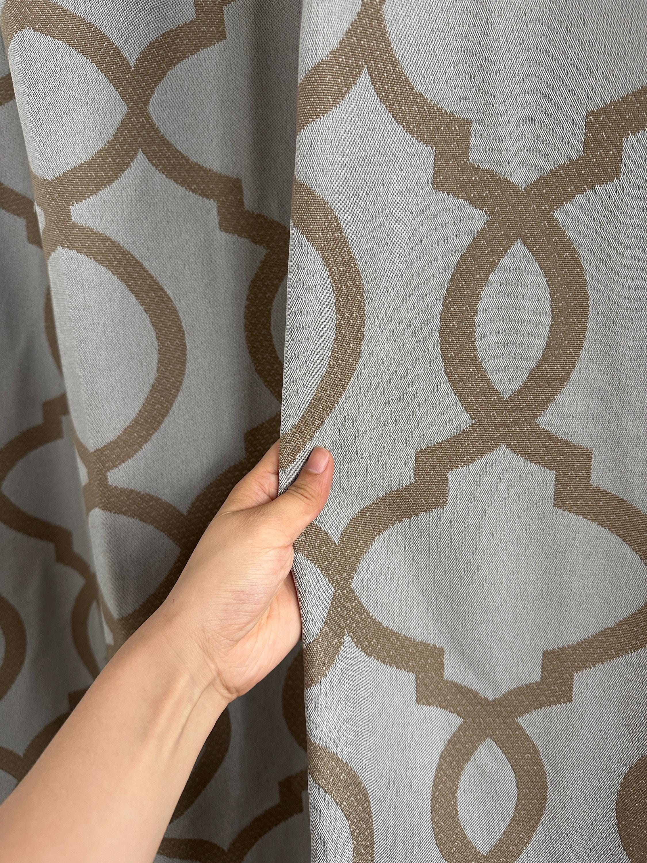 Tenda Doccia A Doppio Strato Con Fodera A Scatto - Motivo Geometrico Marrone E Oro, 180x188 Cm, Impermeabile