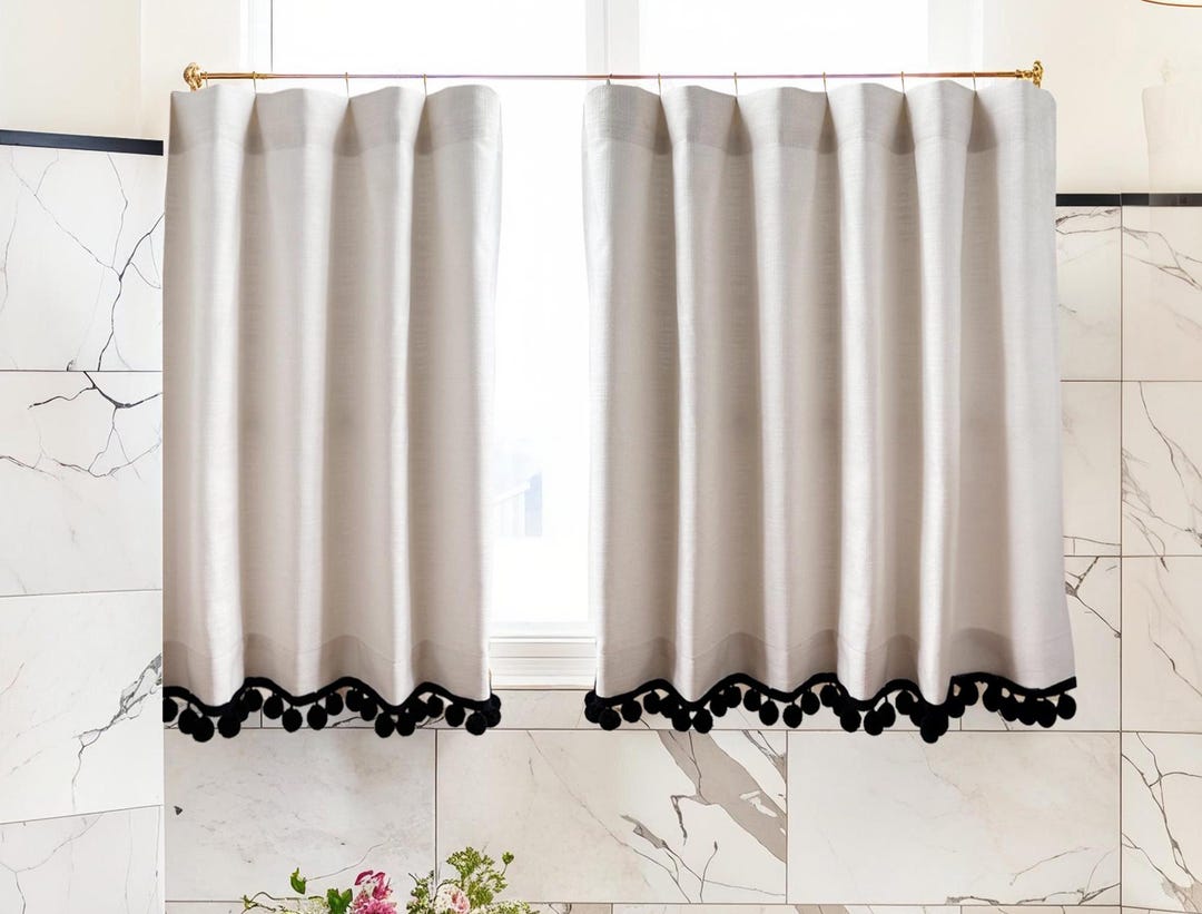Black And White Cafe Curtains
