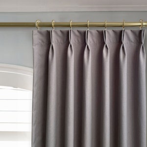 Soft Pleated Grey Cotton Linen Curtains,Curtain Panels,Custom Size Linen Curtains ,Simple Natural Linen Curtain,Home Decor
