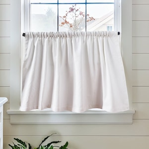 Cortinas curtas personalizadas, cortina de linho branco para café, cortina de bolso de haste, cortina estilo café francês, cortinas de banheiro plissadas, tratamentos de janela