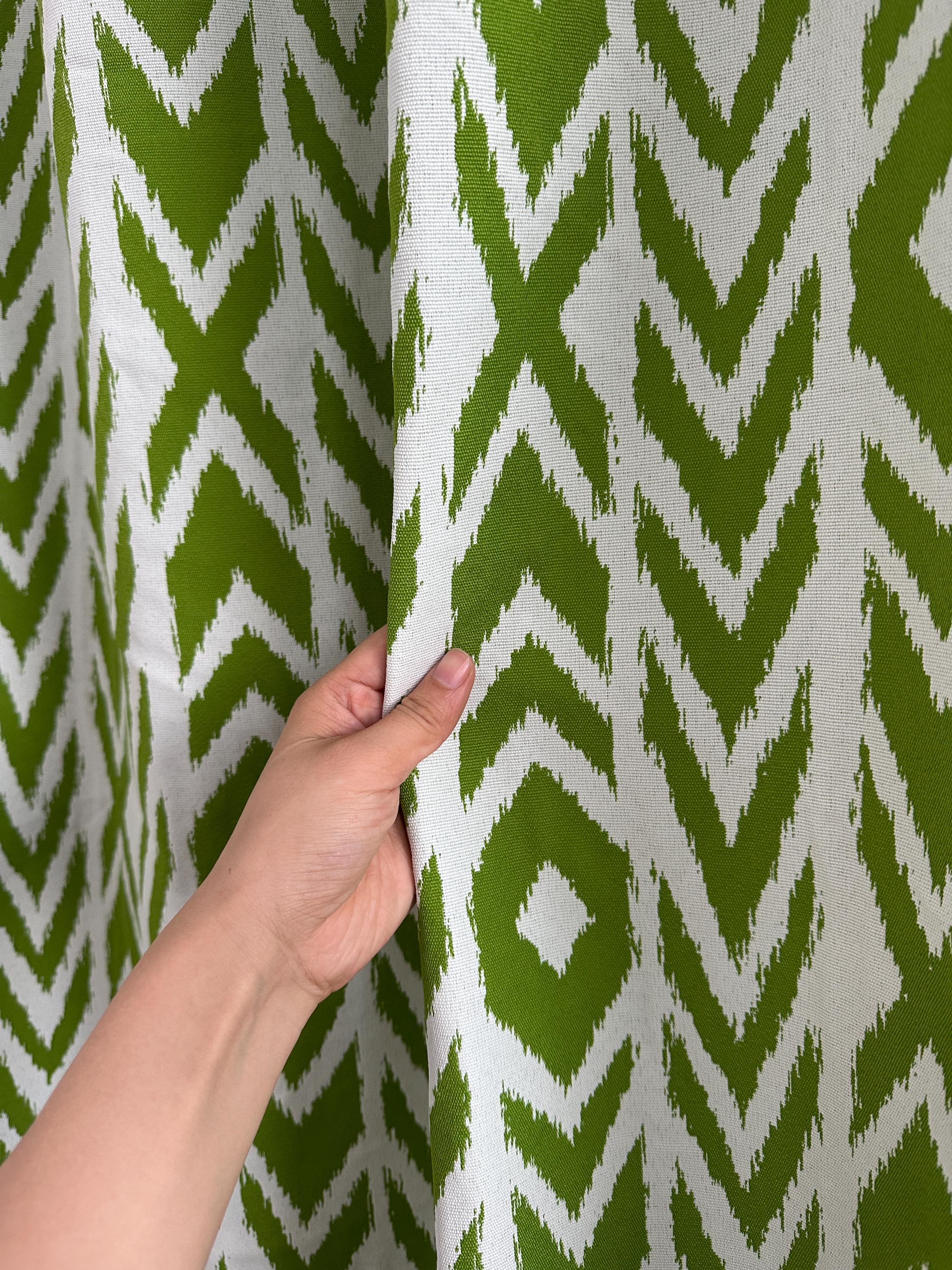 緑の幾何学模様の防水シャワーカーテン、フック付き、家庭用浴室装飾