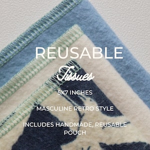 Reusable Cotton Flannel Tissues • 1940s Retro Men's Style (Set of 12)