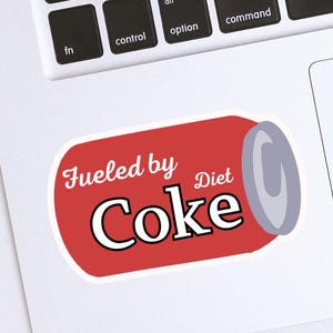 Special Edition GLITTER Fueled by diet coke sticker - Waterproof vinyl sticker - Soda sticker