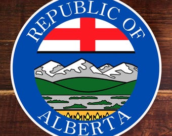 Alberta Proud Sticker - Republic of Alberta Vinyl Decal - Waterproof & Fade-Resistant Hardhat Decal - Durable Outdoor Laptop Sticker