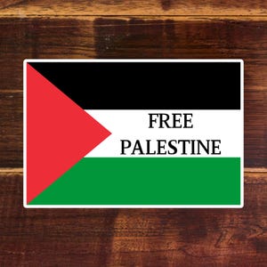 Free Palestine Flag Sticker - or Laptop, Car, Book, Water Bottle, Helmet