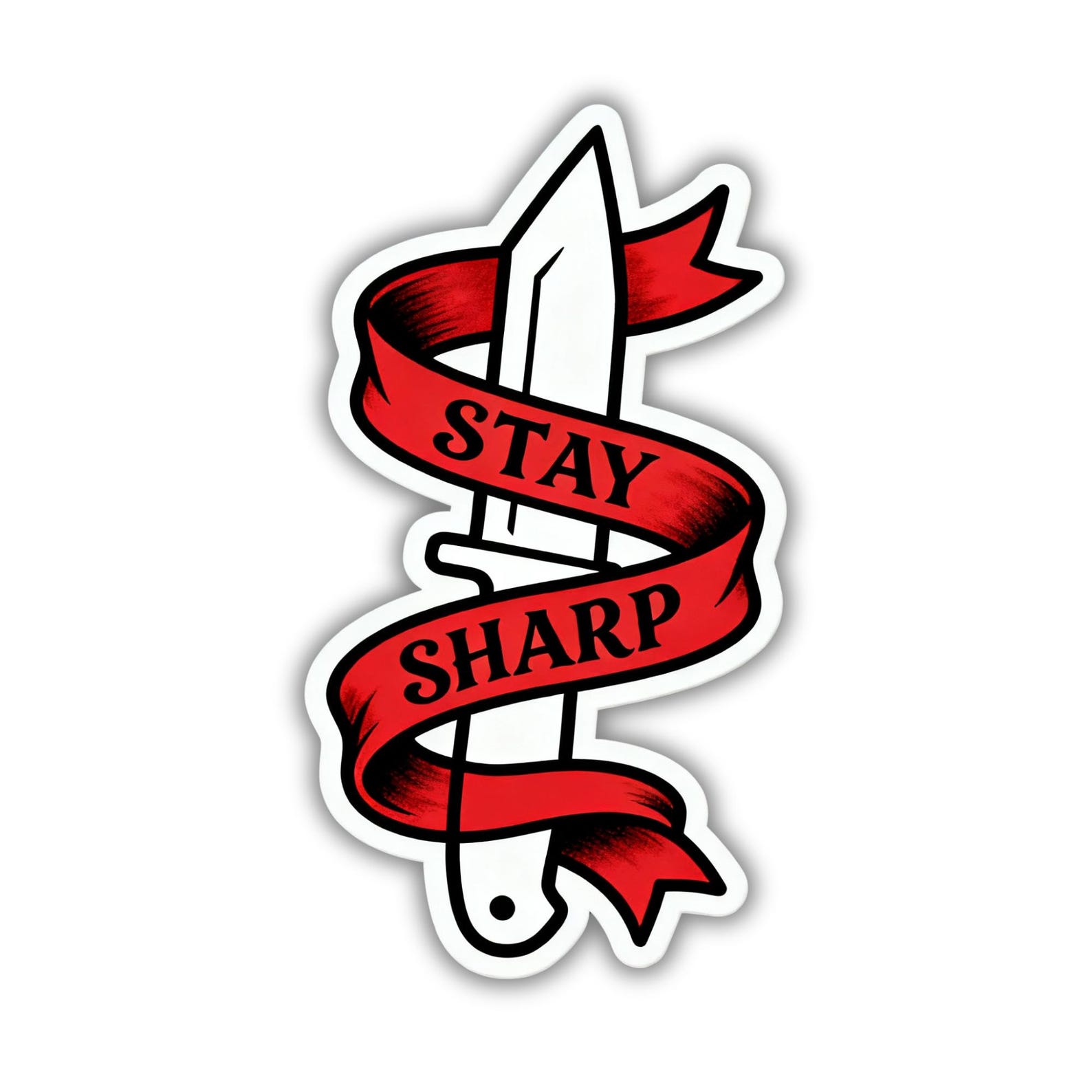 Stay Sharp Sticker – Tattoo Style Knife Vinyl Sticker - Etsy
