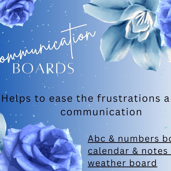 floral communication bundle, communication, therapy tools, visual aids, visual learning, non verbal, aphasia, apraxia, autism, dementia