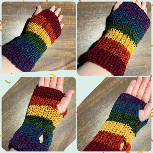 Rainbow Arm Warmers - Reversible Colors