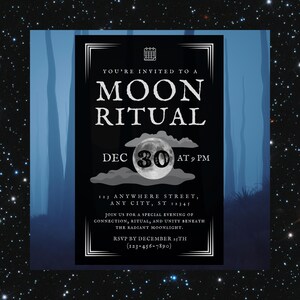 Moon Ritual Invite Set - Serie 6 - Inviti via e-mail - Modello Canva
