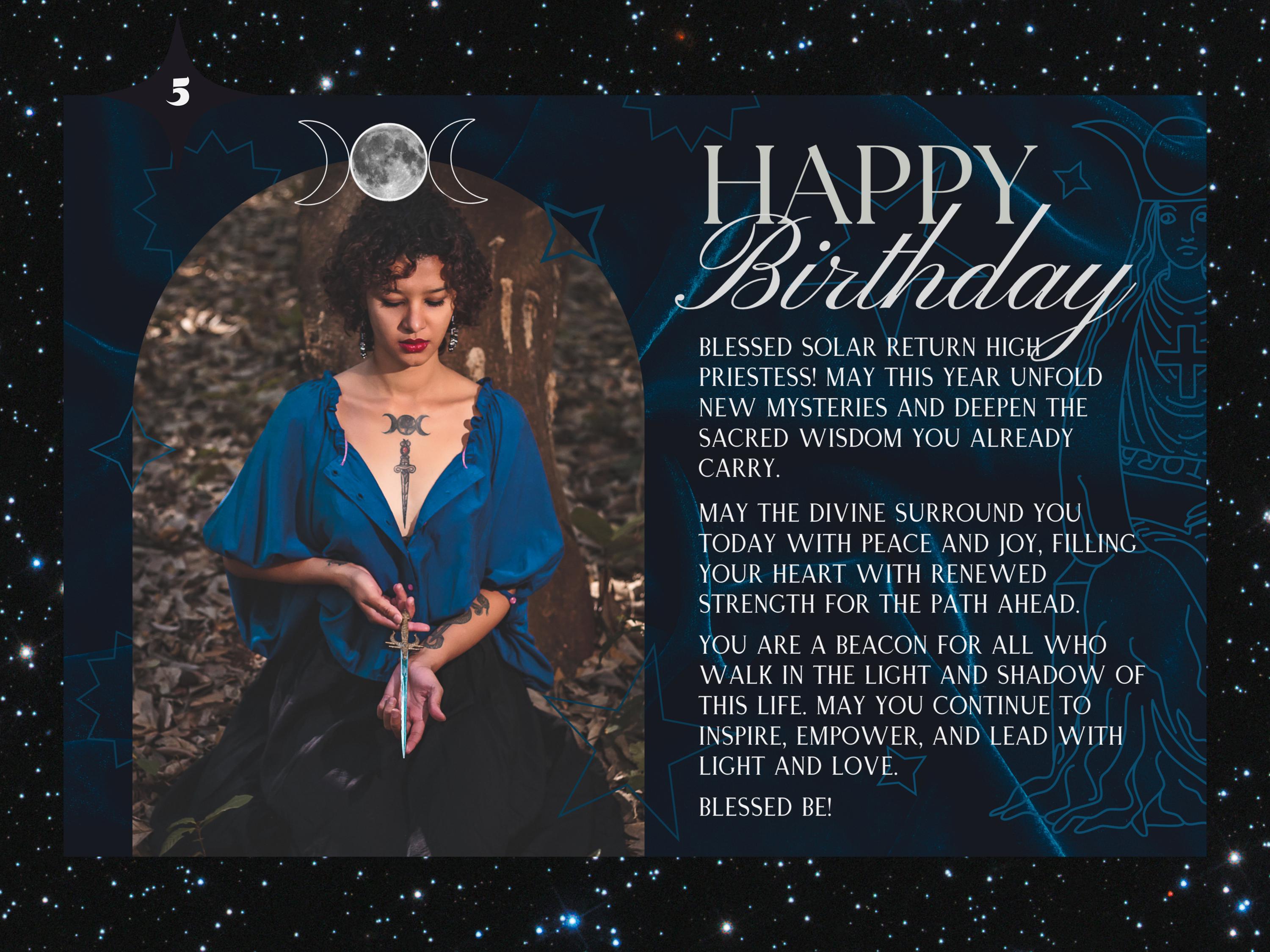 High Priestess Happy Birthday Ecard - Canva Template