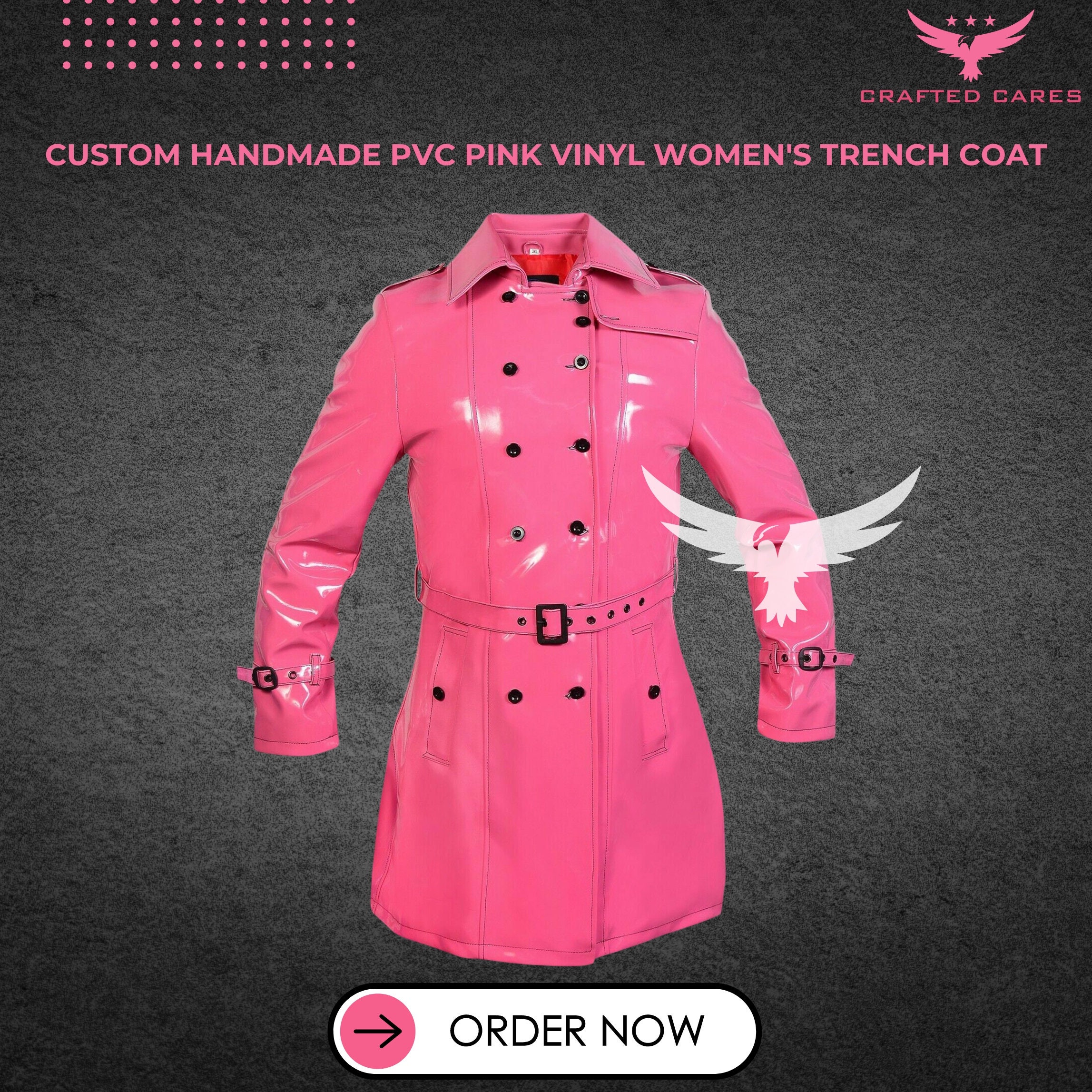 Handmade PVC Pink Vinyl Women s Trench Coat Trench Raincoat Women s Coat Shiny Light Weighted Multi Colour s Option Best Gift for Her Etsy UK