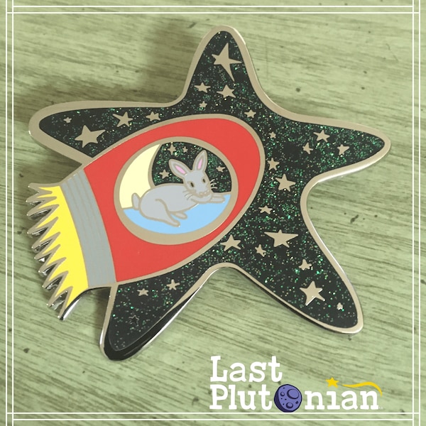 Rocket Mischief 3 Inch Hard Enamel Glitter Pin