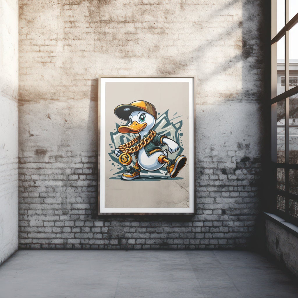 Hip Hop Duck | Premium T-shirt Design, Transparent PNG 300 Dpi