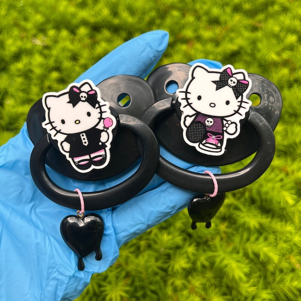 emo goth hello kitty adult pacifier