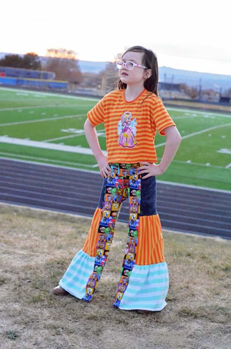 Anya Wide Leg Panel Pants PDF Pattern Youth Sizes 2T-14, Boutique Style ...