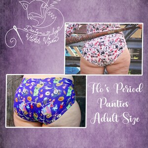 Flo&#39;s Period Panties PDF Pattern Erwachsene Größen XXXS-3X, Boutique Style, A0 und Projector File Schnittmuster