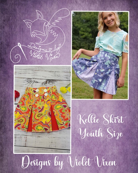 Kellie Pleated Skirt PDF Pattern Youth Sizes 9-12 Mos. - 14