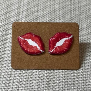 Hot Pink Lip Studs * Kissable Lip Earrings * Valentine Lip Kisses Earrings * Valentine Gift For Her * Hypoallergenic