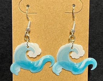 Under the Sea Ocean Earrings * Ocean Wave Jewelry * Blue Wave Earrings * Summer Statement Jewelry