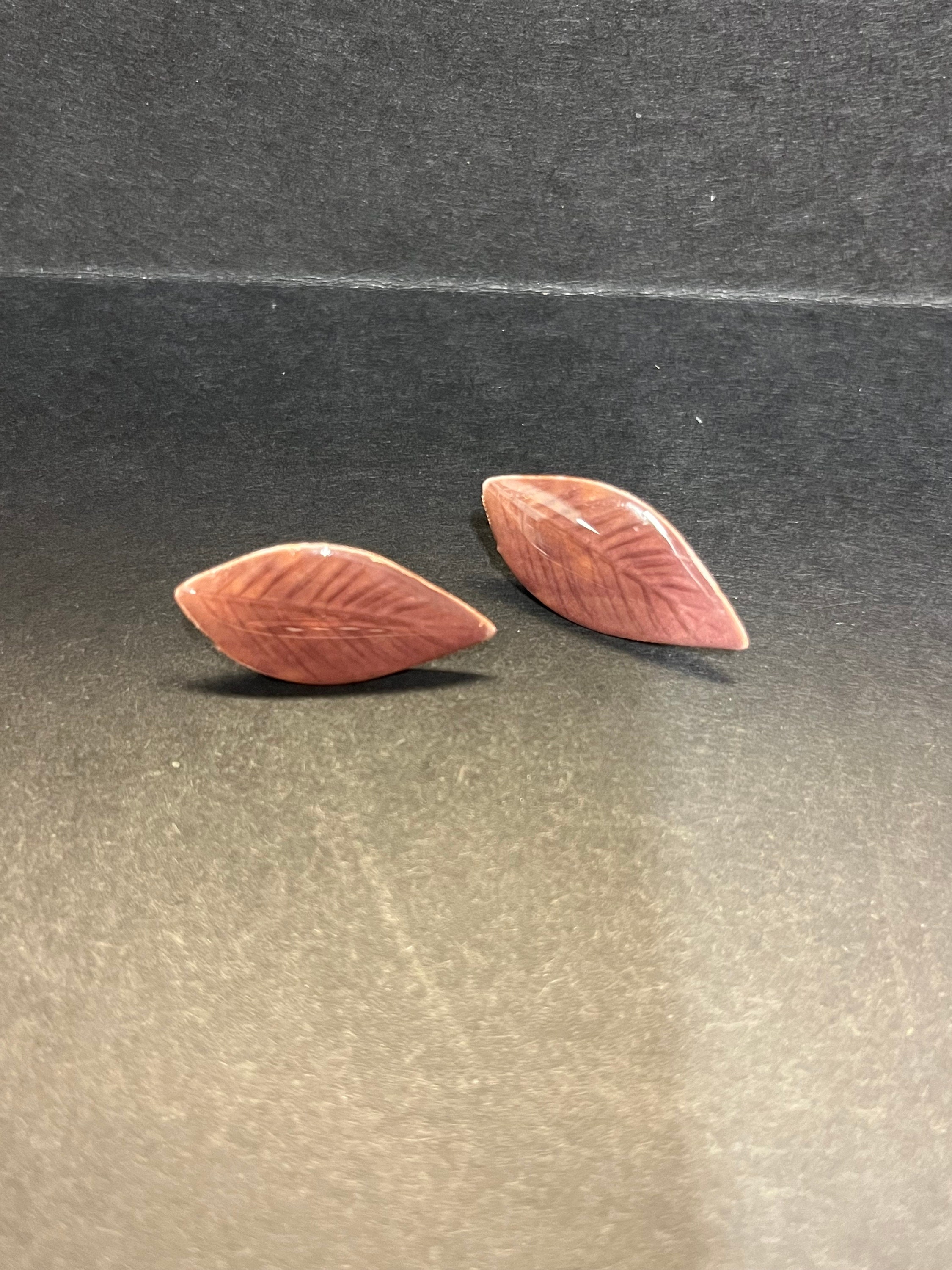 Brown Leaf Stud Earrings Brown Leaf Stud Earrings