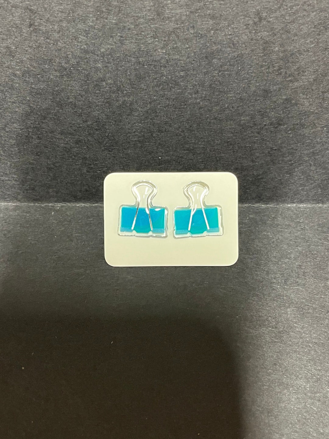 Blue Binder Clip Stud Earrings School Supplies Teacher Etsy
