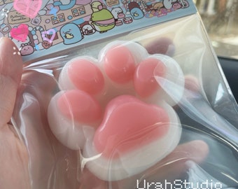 Peachy Cat Paw Squishy Toy | Hand-made | Stress reliever | Slime toy