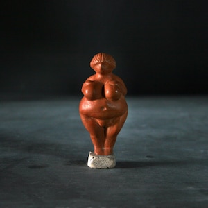 Ceramic Venus of Willendorf Figurine Goddess Sculpture  Mother Earth Fertility Symbol Paleolithic Art Primitive Clay Feminine Energy Decor