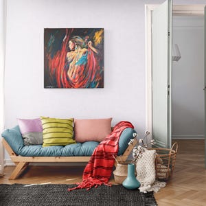 Naked & Dark ORIGINAL Painting, Girl Painting, Acrylic Painting, Woman Painting, bedroom wall decor ,Original Artwork, Gift for Housewarming