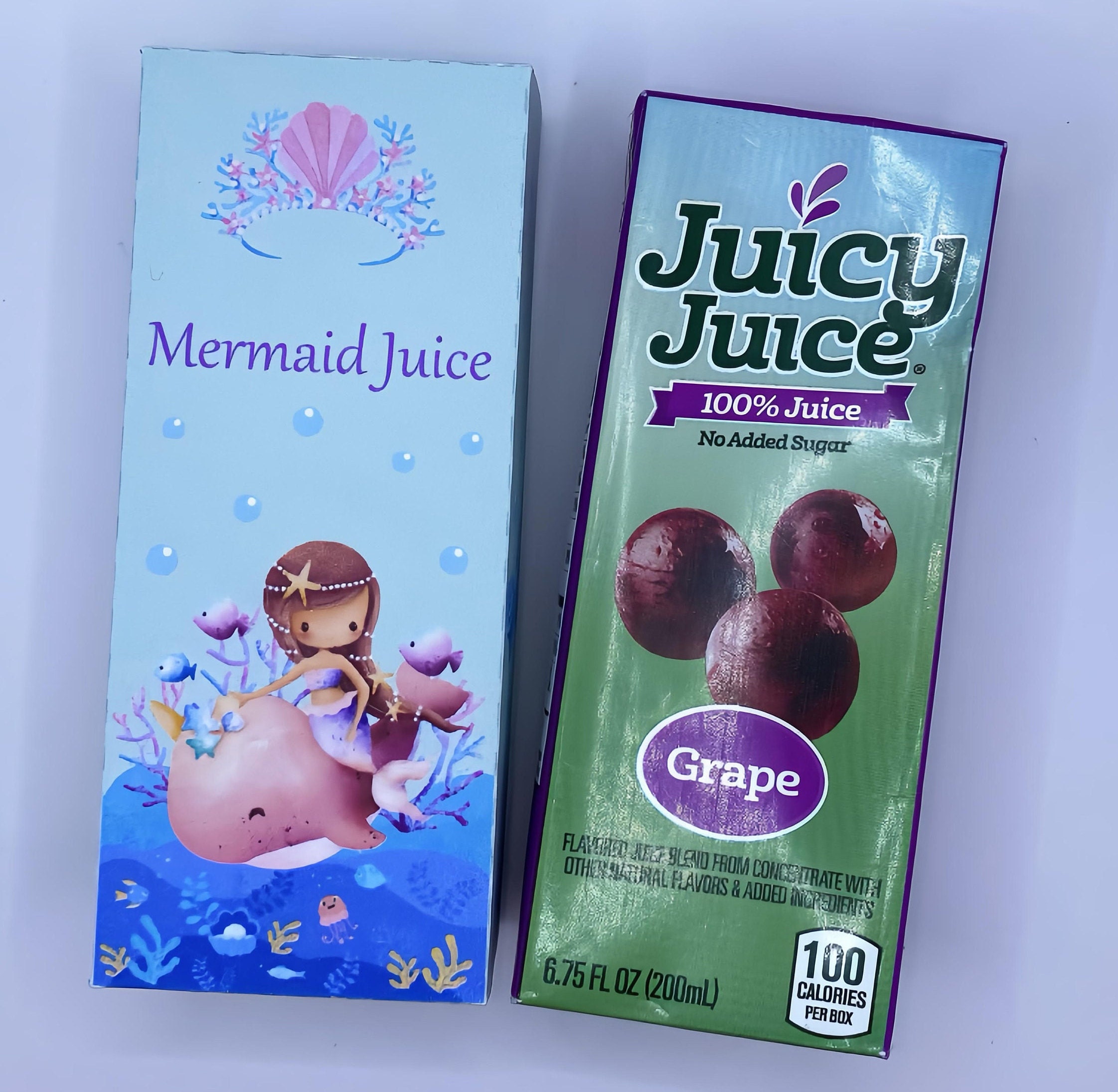 Juice Box Covers PDF, SVG Silhouette STUDIO Juice Box Cover Mermaid Juice Label Juice ...