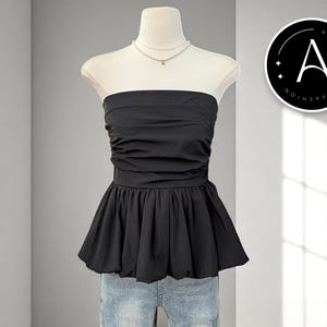 Women’s Pleated Ruffle Top | Chic Tube Camisole | Elegant Stretchable Tank | Lightweight Summer Shirt | Going Out Party Outfit