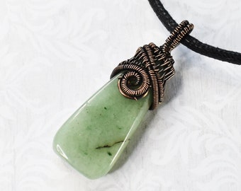 Green Aventurine and Copper Necklace