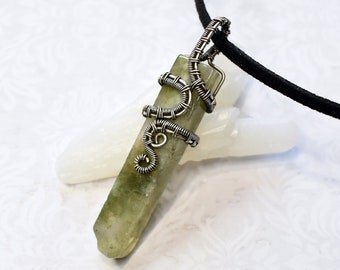 Green Agate and Sterling Silver Necklace