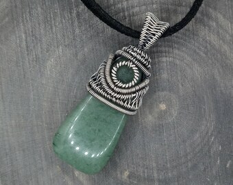 Green Aventurine and Sterling Silver Necklace