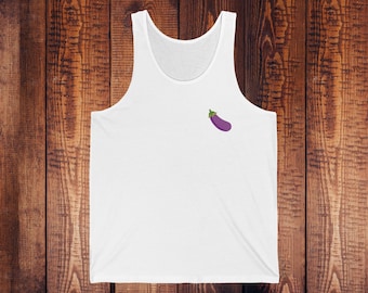 Gay Pride Eggplant Emoji Tank - LGBTQ Jersey Tee - Cute Pride Month T-Shirt