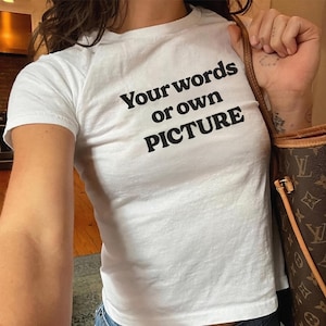 Custom Photo Baby Tee, Crop Top Personalized Text, Custom Picture Baby Tee, Personalized Y2K Shirt, Aesthetic Tee, Trendy Y2K Fashion, 90s