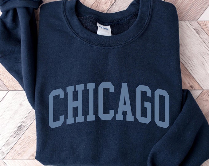 Chicago Sweatshirt, Chicago Sweater, Varsity Sweatshirt, City Sweatshirt, City Sweater, Chicagoan Gift, Windy City Shirt, Chi-Town Crewneck