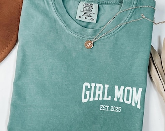 Personalized Girl Mom Shirt, Custom Girl Mama T-Shirt, Comfort Colors Mom TShirt, New Mom Shirt, Trendy Mom Tee, Mothers Day Gift, Mama Gift
