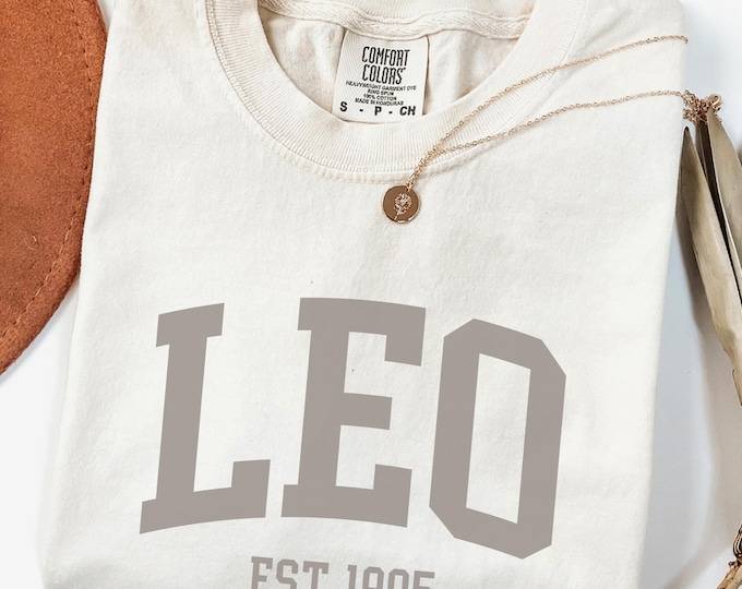Custom Leo Shirt, 30th Birthday TShirt, Birth Year T-Shirt, Est Tee, Zodiac Sign Shirt, Leo Gift, Personalized BDay Gift, Astrology T-Shirt