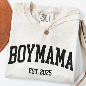 Personalized Boy Mama Shirt, Custom Boy Mom T-Shirt, Comfort Colors Mom T-Shirt, New Mom TShirt, Trendy Mom Tee, Mothers Day Gift, Mama Gift