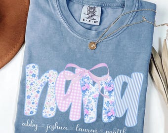 Personalized Nana Shirt, Custom Grandkids Name T-Shirt, Grandma TShirt, Nana Tee, Custom Nana Present, Mothers Day Gift, Comfort Colors
