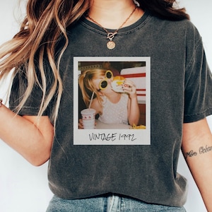 Custom Vintage Photo Shirt, Personalized Birthday TShirt, Custom Picture T-Shirt, Custom Photo with Text Tee, Personalized Year Tee, 90s Tee