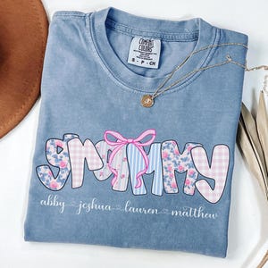 Personalized Grammy Shirt, Custom Grandkids Name T-Shirt, Grandma TShirt, Grammy Tee, Custom Gigi Present, Mothers Day Gift, Comfort Colors