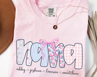 Personalized Nana Shirt, Custom Grandkids Name T-Shirt, Grandma TShirt, Nana Tee, Custom Nana Present, Mothers Day Gift, Comfort Colors