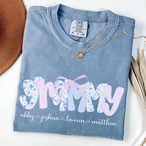 Personalized Grammy Shirt, Custom Grandkids Name T-Shirt, Grandma TShirt, Grammy Tee, Custom Gigi Present, Mothers Day Gift, Comfort Colors