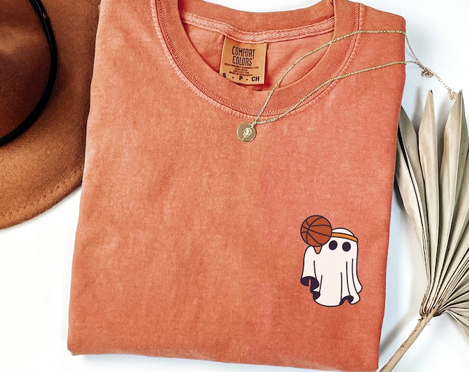 Halloween Basketball T-Shirt, Ghost Sports Shirt, Basketball Ghost TShirt, Funny Ghost TShirt, Spooky Season Ghost Tee, Sports Fan Gift