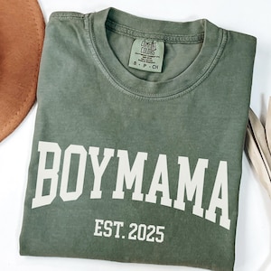 Personalized Boy Mama Shirt, Custom Boy Mom T-Shirt, Comfort Colors Mom T-Shirt, New Mom TShirt, Trendy Mom Tee, Mothers Day Gift, Mama Gift