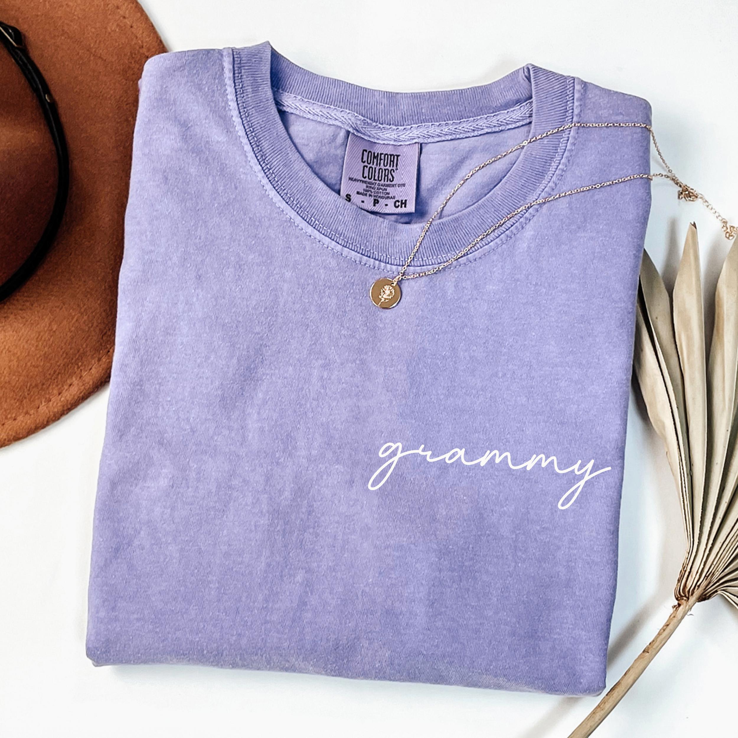 Personalized Grammy Shirt, Custom Grandma TShirt, Trendy Grammy T-Shirt, Custom Grammy Present, Mothers Day Gift, Comfort Colors Tee Shirt