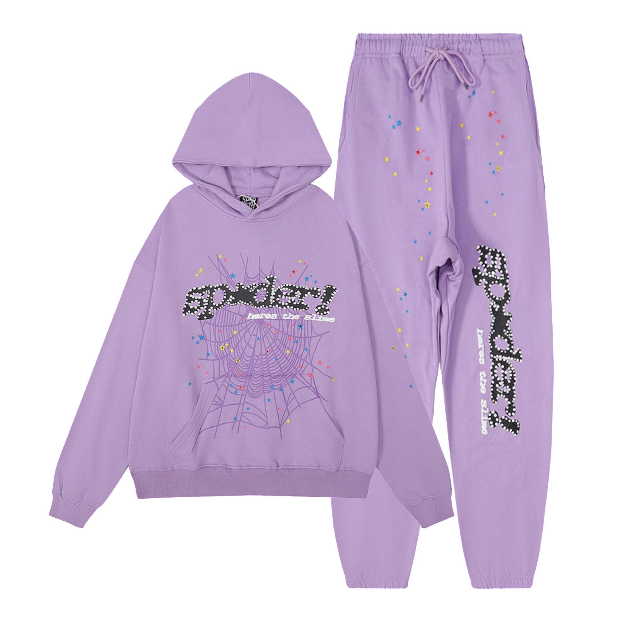 555555 Pants | 555555 Hoodies | Spider Web Print Hoodie  Joggers Set