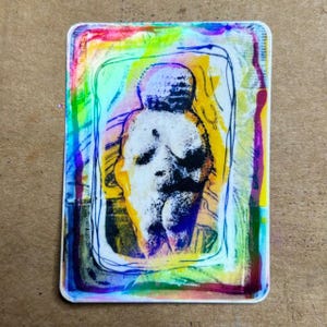 Venus of Willendorf Sticker made from original art FREE SHIPPING