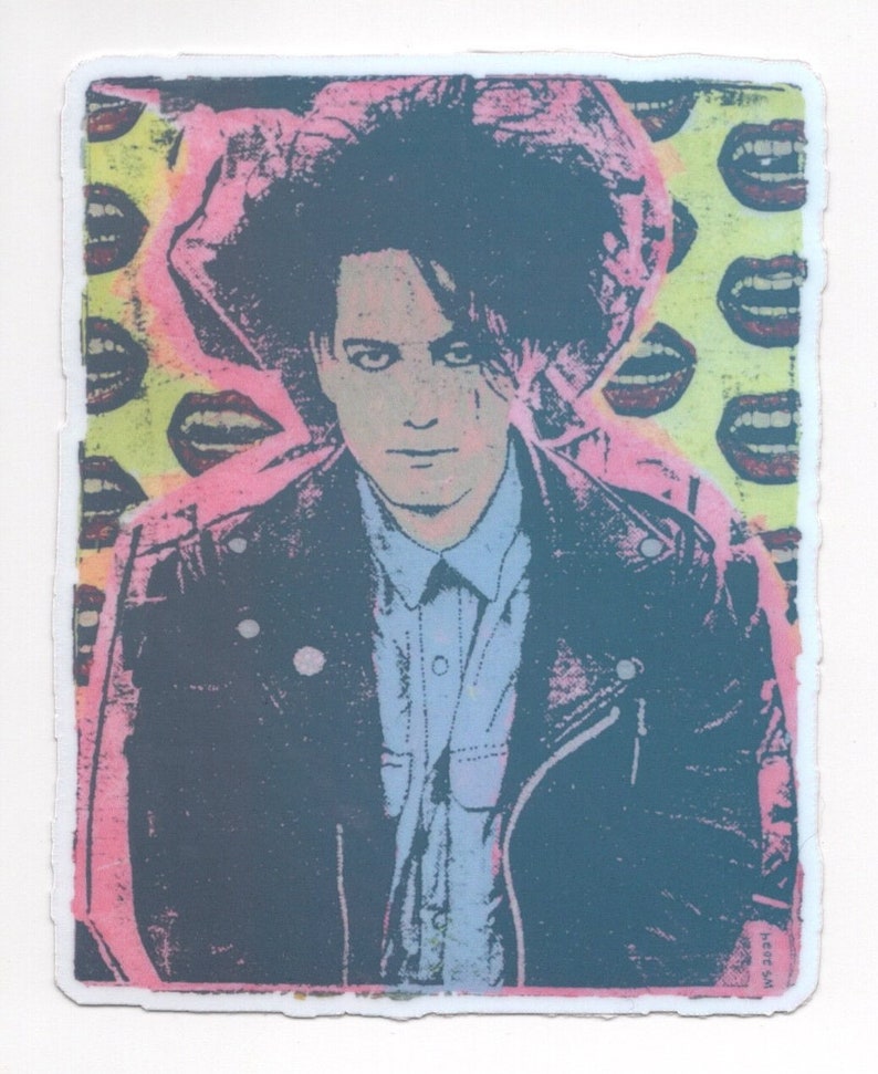 Neon Large Robert Smith Sticker Gothic Rock Tribute Iridescent Music Legend FREE SHIPPING image 2